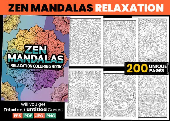 Download Zen Mandalas Coloring Pages Relaxation - Premium Bundle